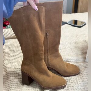 Crown Vintage Tan Suede Heeled Boots